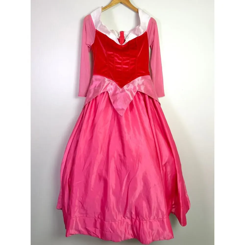 Disney Sleeping Beauty Princess Aurora Dress Adult Costume Medium Pink Cosplay - Picture 3 of 13